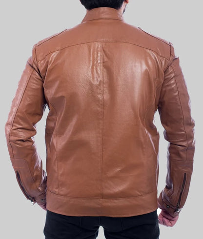 Men’s Vintage Brown Biker Leather Jacket