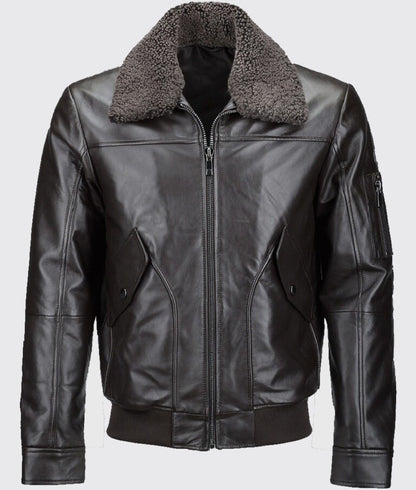 Ben Trendy Men's Brown Leather Bomber Jacket