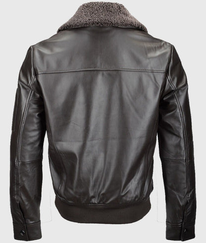 Ben Trendy Men's Brown Leather Bomber Jacket