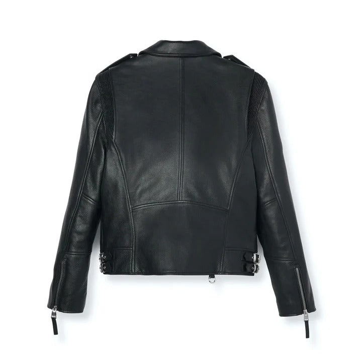 Black Biker Leather Jacket for Men