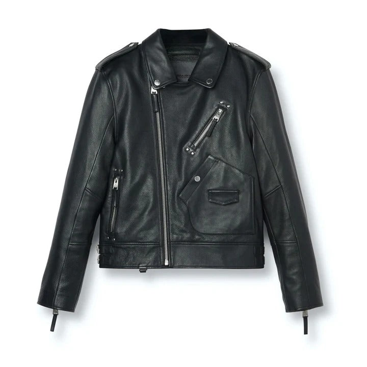 Black Biker Leather Jacket for Men