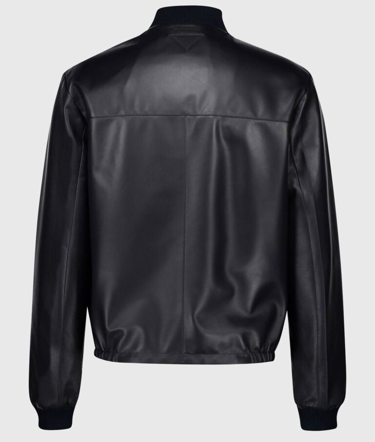 Blade Men’s Black Leather Bomber Jacket