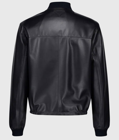 Blade Men’s Black Leather Bomber Jacket