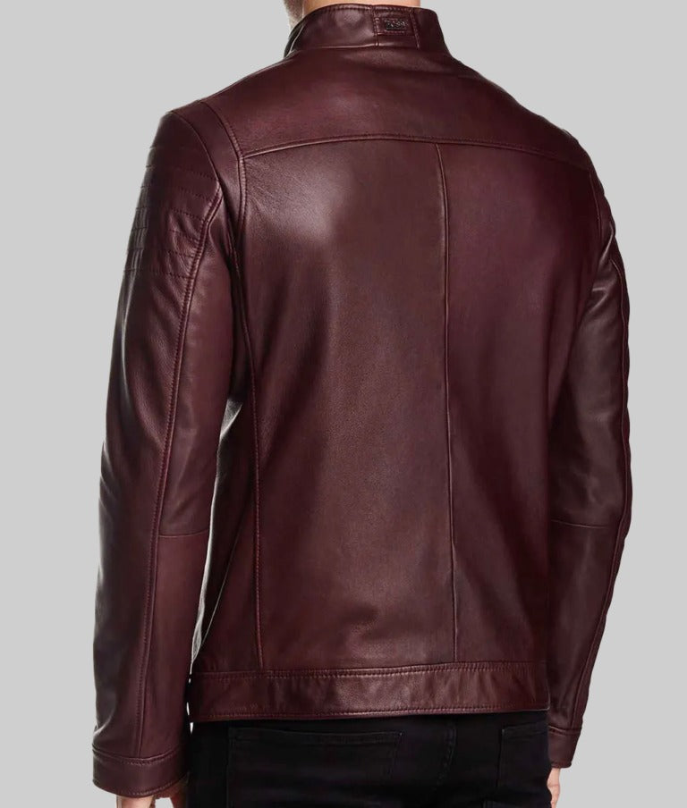 Blinky Men’s Black Real Leather Classic Biker Jacket