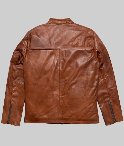 Booker Men’s Brown Real Leather Moto Biker Jacket