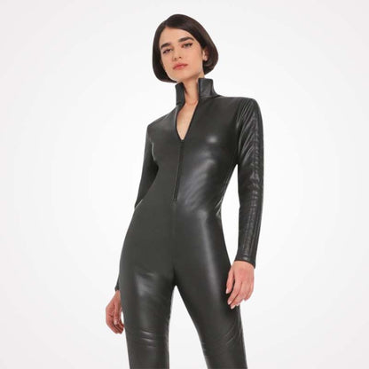 Buy Womens Classy Leather Jumpsuit In Black Glory Store US
