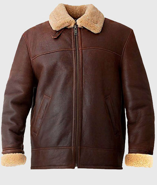 Andrews Men’s Brown Classic Leather Bomber Jacket