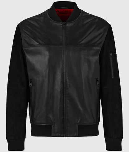 Cooper Men’s Classic Black Leather Bomber Jacket