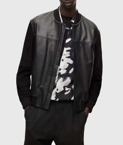 Cooper Men’s Classic Black Leather Bomber Jacket