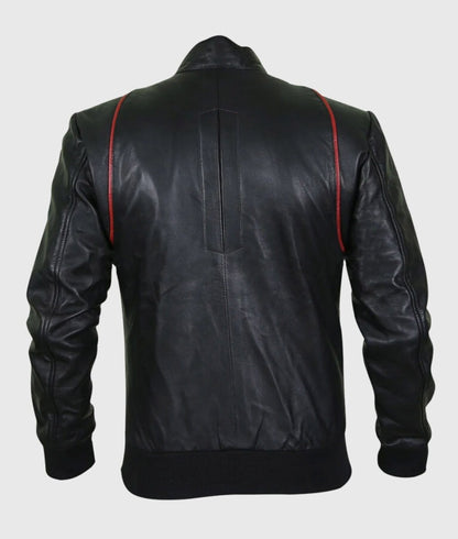 Drake Men’s Black Moto Bomber Leather Jacket
