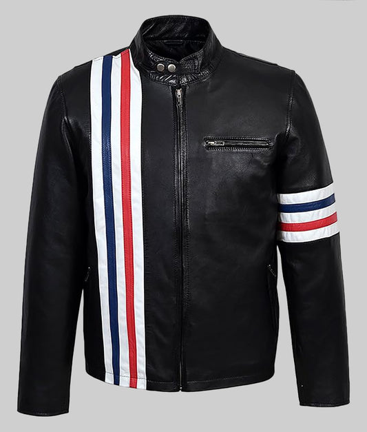 Bjorn Men’s Black Real Leather Biker Jacket