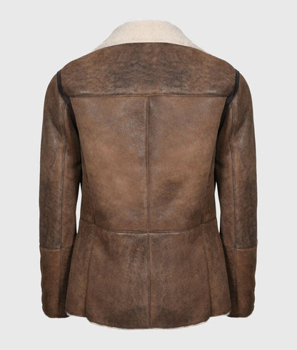 Faith Men’s Brown Distressed Leather Aviator Jacket