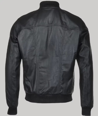 Gabriel Men’s Classic Black Leather Bomber Jacket