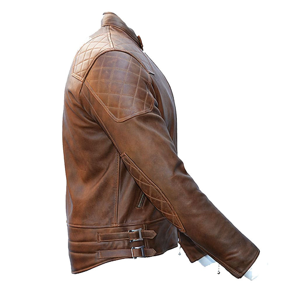 Goldtop 76 Armoured Leather Jacket – Brown