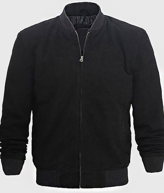 Adam Men’s Black Suede Leather Bomber Jacket
