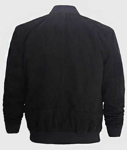Adam Men’s Black Suede Leather Bomber Jacket