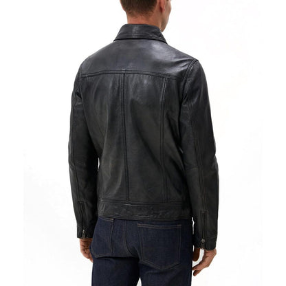 Handmade Black Veg-Tanned Leather Jacket – Premium Vegetable Tanned Outerwear