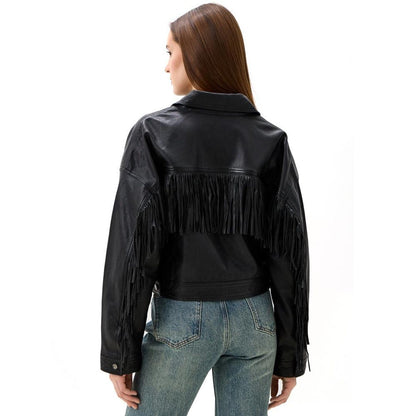 Handmade Fringed Veg-Tanned Leather Biker Jacket – Oversized Western Style Outerwear