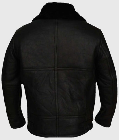 Hardy Men’s Black B-3 Shearling Aviator Leather Jacket