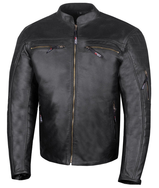 Hayden Men’s Black Urbane Cafe Racer Leather Jacket