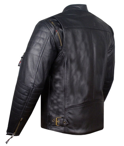 Hayden Men’s Black Urbane Cafe Racer Leather Jacket