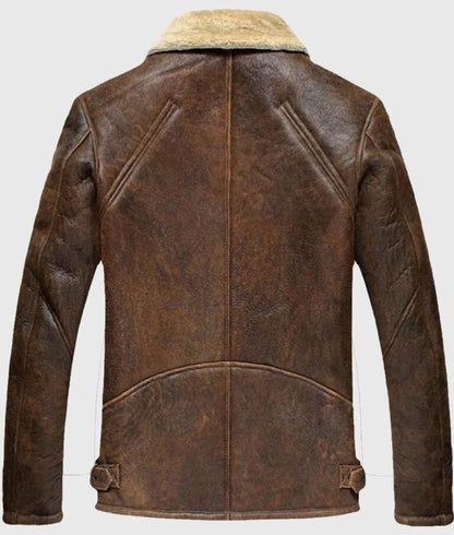 Jamie Men’s Distressed Brown Leather Bomber Jacket