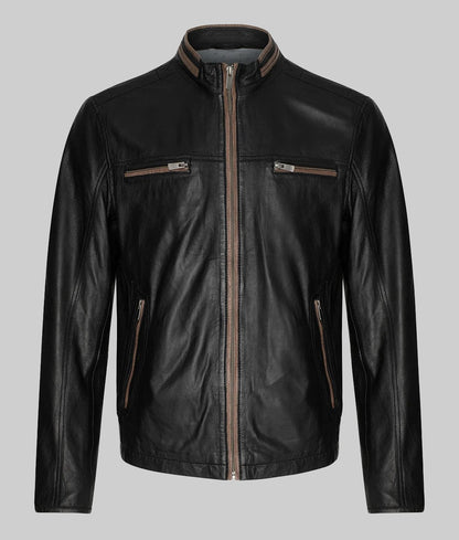 Jason Men’s Black Vintage Western Distressed Leather Jacket