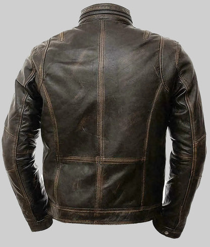 Jasper Men’s Brown Cafe Racer Leather Jacket