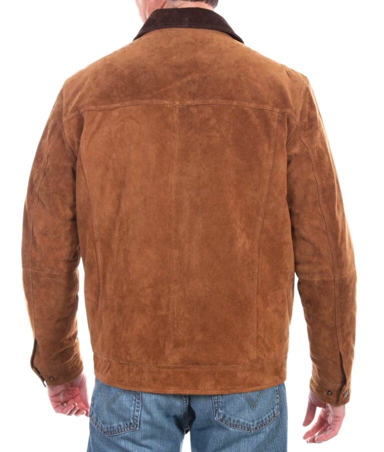 Jaxon Men’s Dual-Tone Suede Trucker Utility Jacket