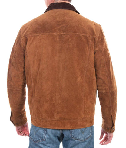 Jaxon Men’s Dual-Tone Suede Trucker Utility Jacket