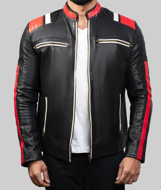 Jim Men’s Black Classic Biker Leather Jacket
