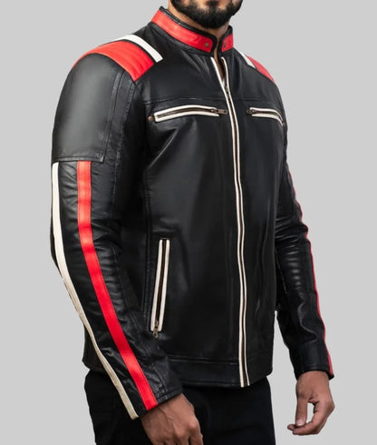 Jim Men’s Black Classic Biker Leather Jacket