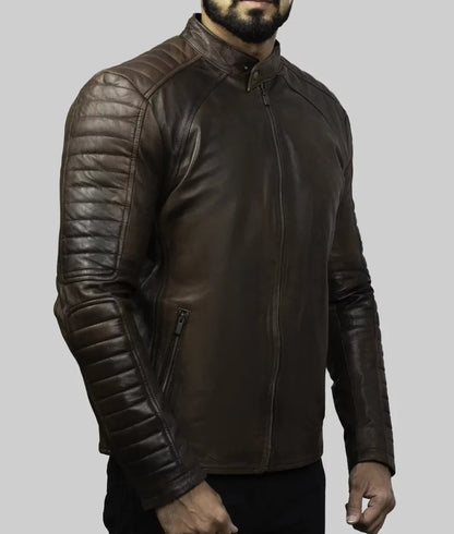 Jim Men’s Brown Vintage Biker Leather Jacket