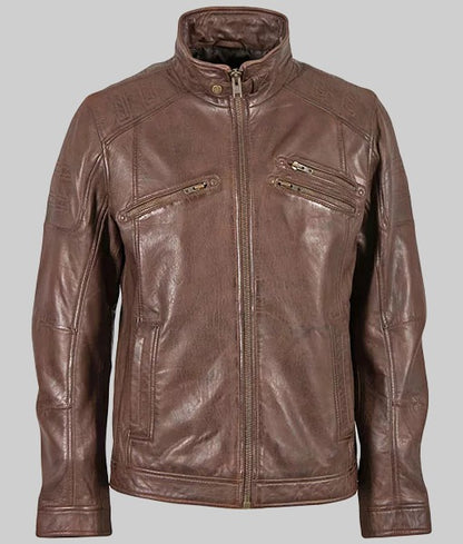 Jimmy Men’s Brown Real Leather Classic Jacket