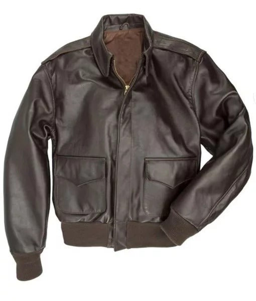 Joe Biden Men’s Brown A2 Leather Flight Bomber Jacket