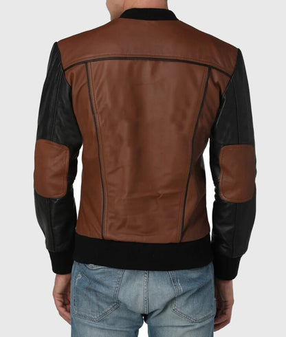 Men's Premium Brown Bomber Genuine Leather Jacket – Classic Aviator Style