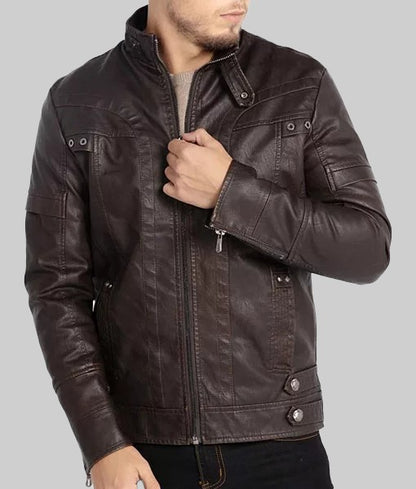 Justin Men’s Vintage Brown Real Leather Jacket