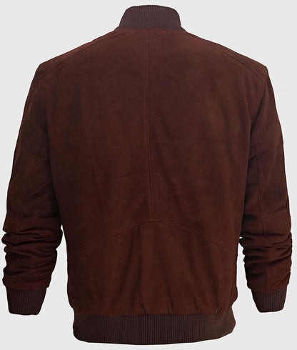 Kimber Men’s Dark Brown Suede Leather MA-1 Bomber Jacket