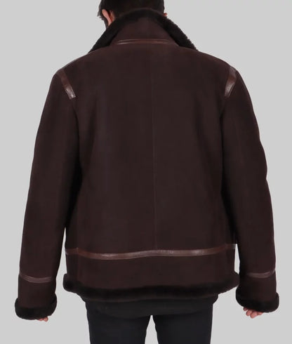 Best Men’s Brown B-3 Bomber Leather Jacket – Shearling Aviator Warmth & Style