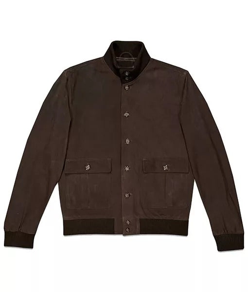 Laurent Lafitte Men’s Distressed Brown Leather Jacket