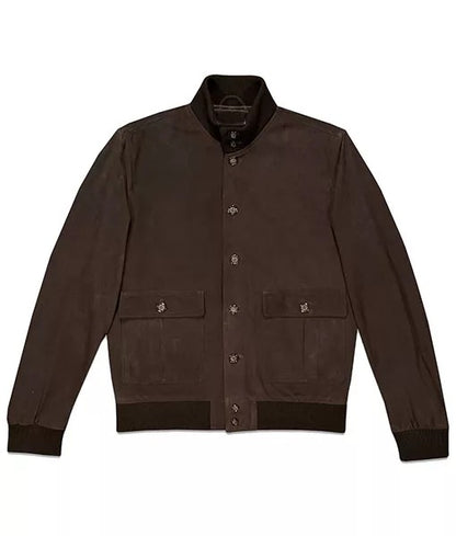 Laurent Lafitte Men’s Distressed Brown Leather Jacket