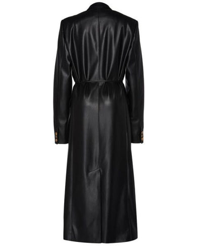 Liora Women’s Long Black Genuine Leather Trench Coat