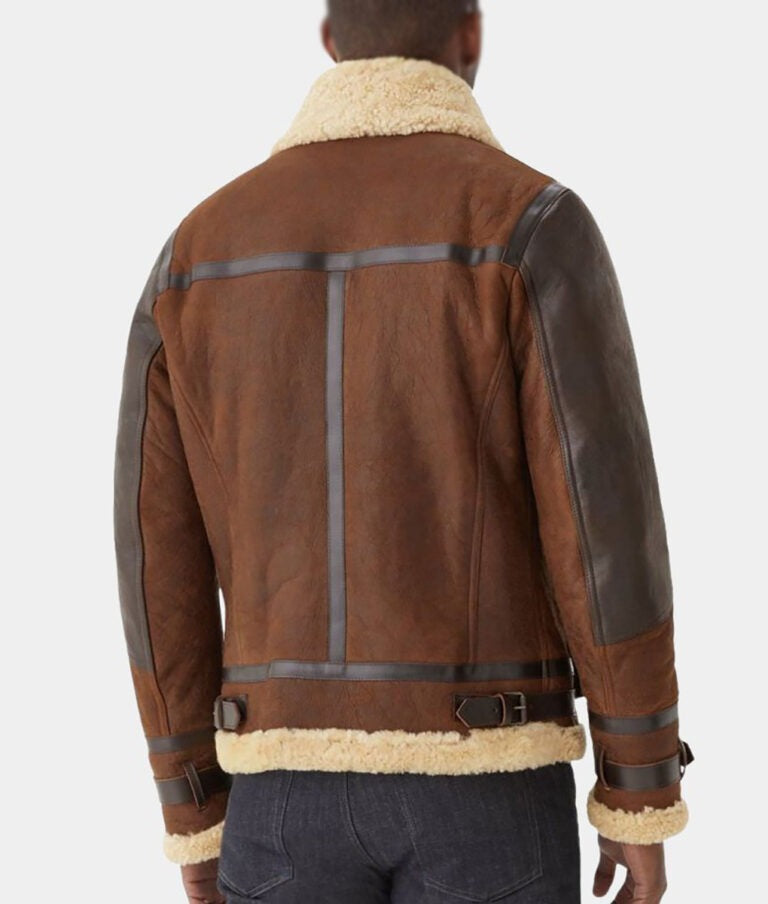 Cairo Men’s Brown Shearling Aviator Leather Jacket