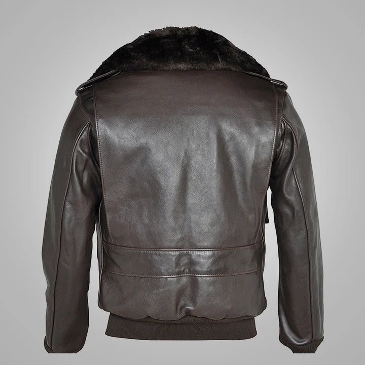 Men Brown Flying RAF A2 Cowhide Leather Flight Jacket