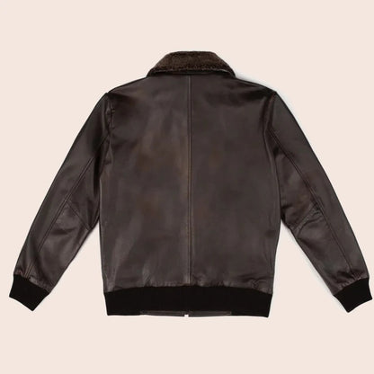 Men's G-1 Flight Brown Leather Bomber Jacket