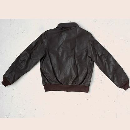 Men's Brown A2 Flying Leather Bomber Jacket