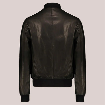 Men's Vintage Black A-1 Flight Leather Bomber Jacket
