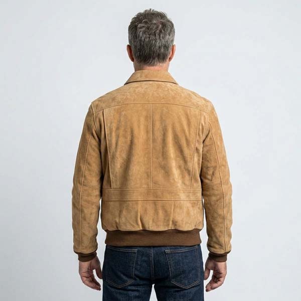Men's A2 Pilot Suede Bomber Jacket with Classic Flight Style