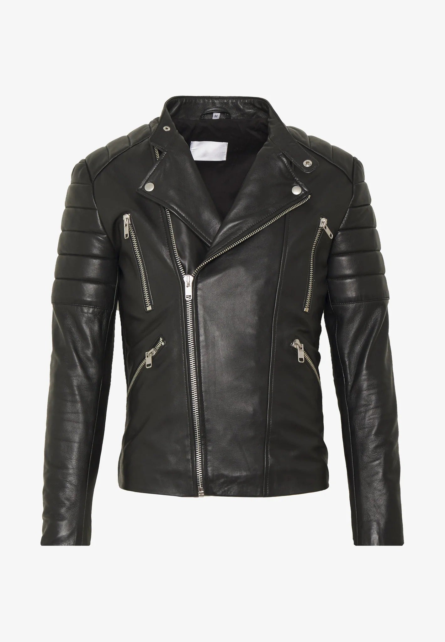 Men's Black Leather Biker Jacket - Timeless Style