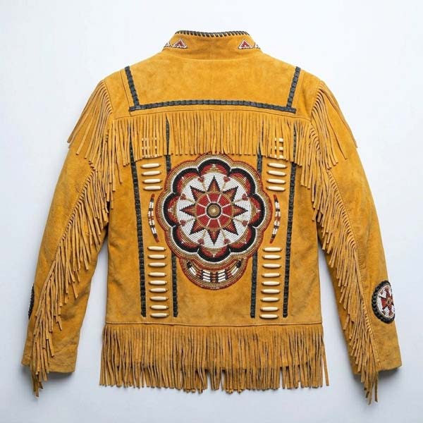Men's Brown Genuine Leather Western Carnival Jacket with Heritage Detail